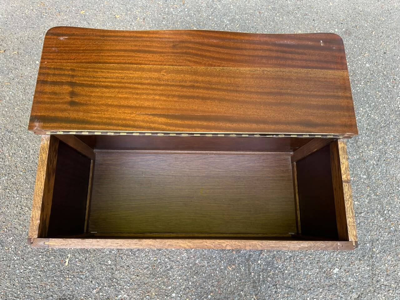 Vintage Louis XV style wooden toy storage chest bench 1980