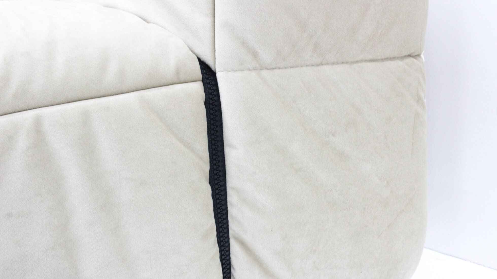 Vintage modular Arflex Strips sofa in beige velvet by Cini Boeri 1970s