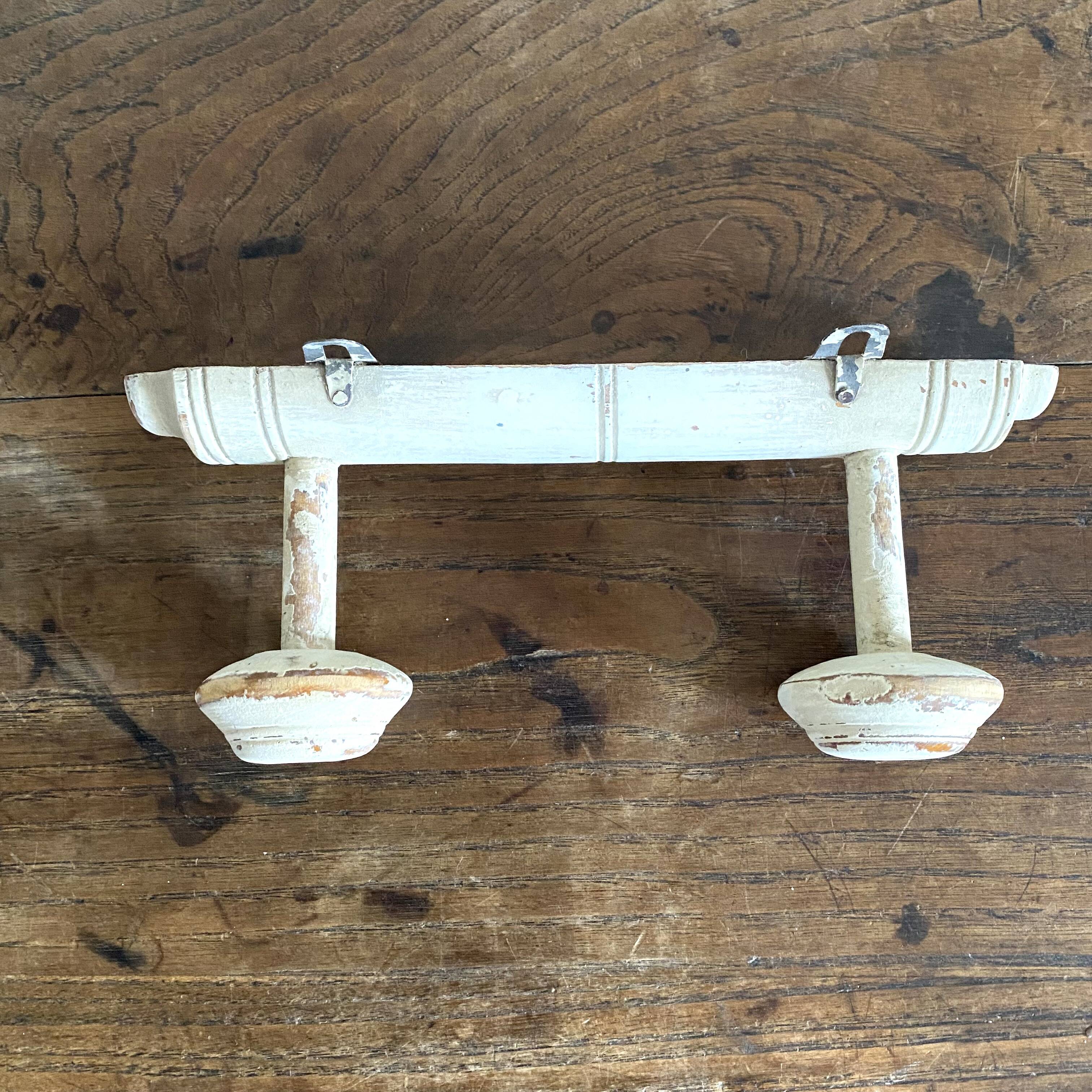 Old patinated wall coat rack