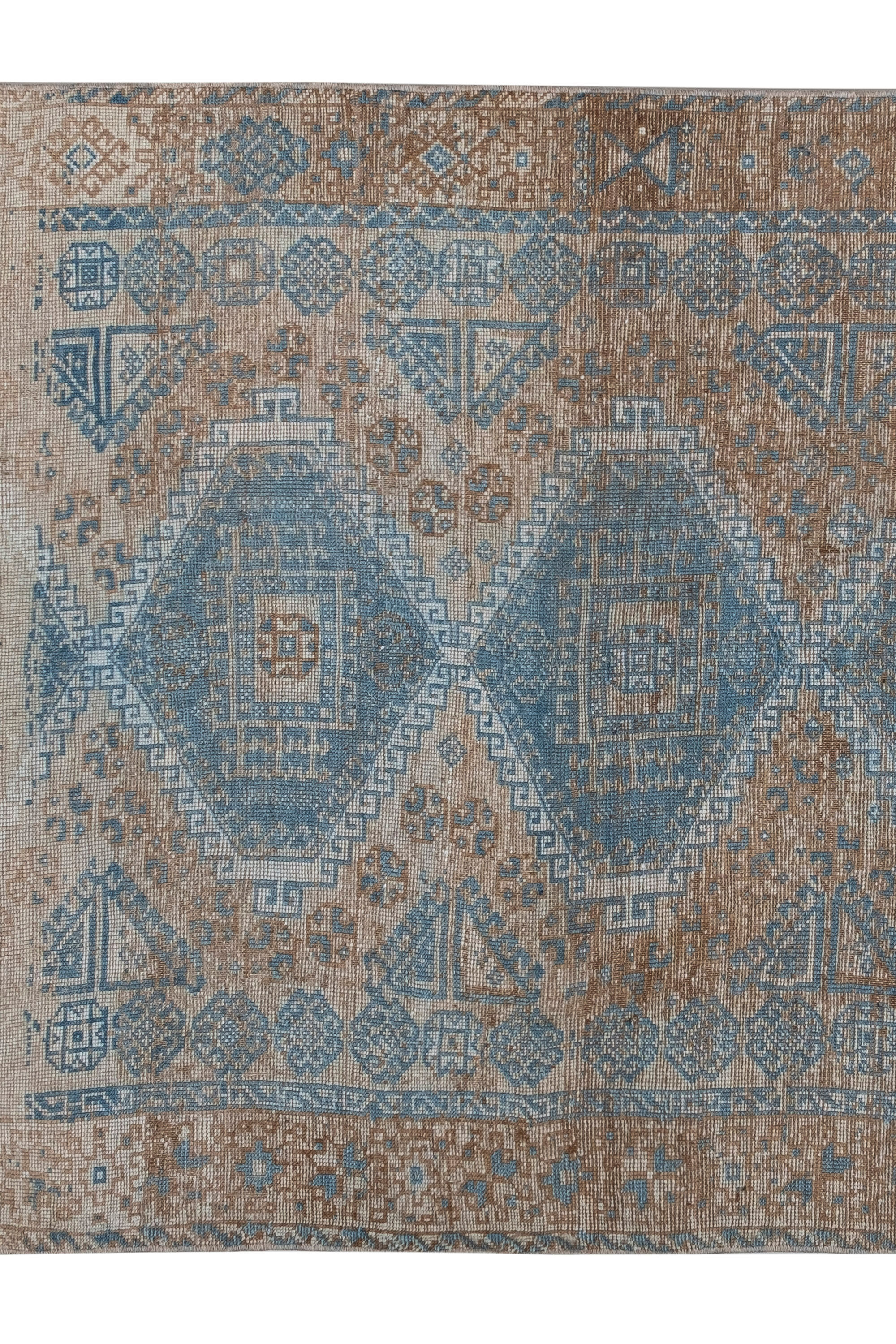 Distressed Turkish Oushak Rug Runner 142 x 324 cm