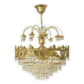 Spanish vintage chandelier with orange Murano glass fruits.