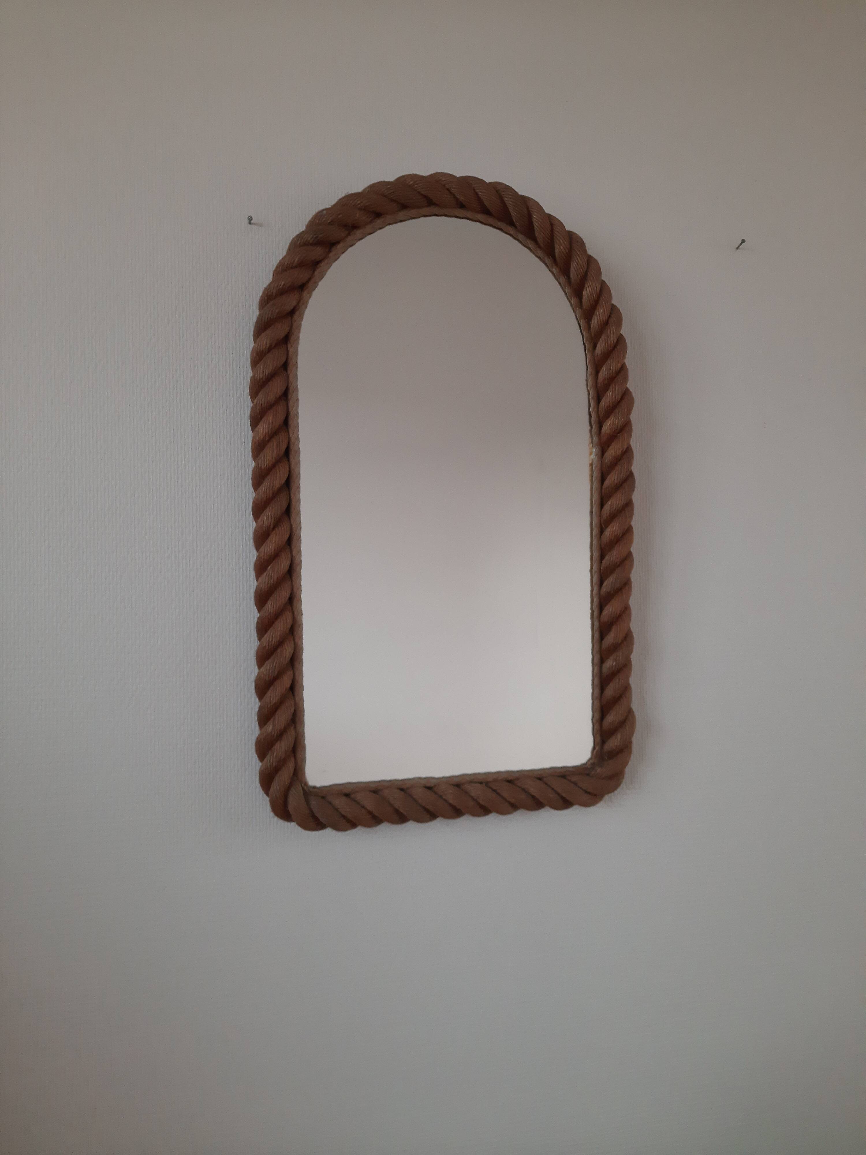 60s rope mirror attributed 38x64cm