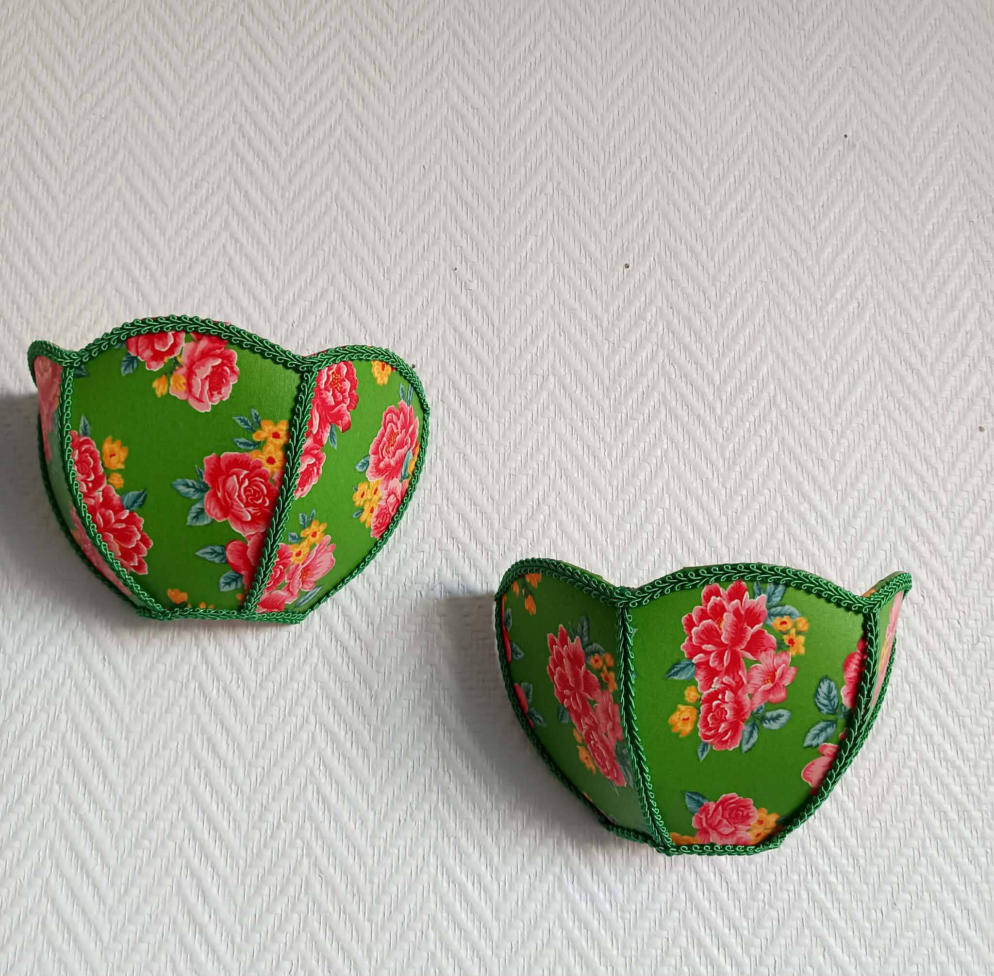Pair of vintage flower wall lights