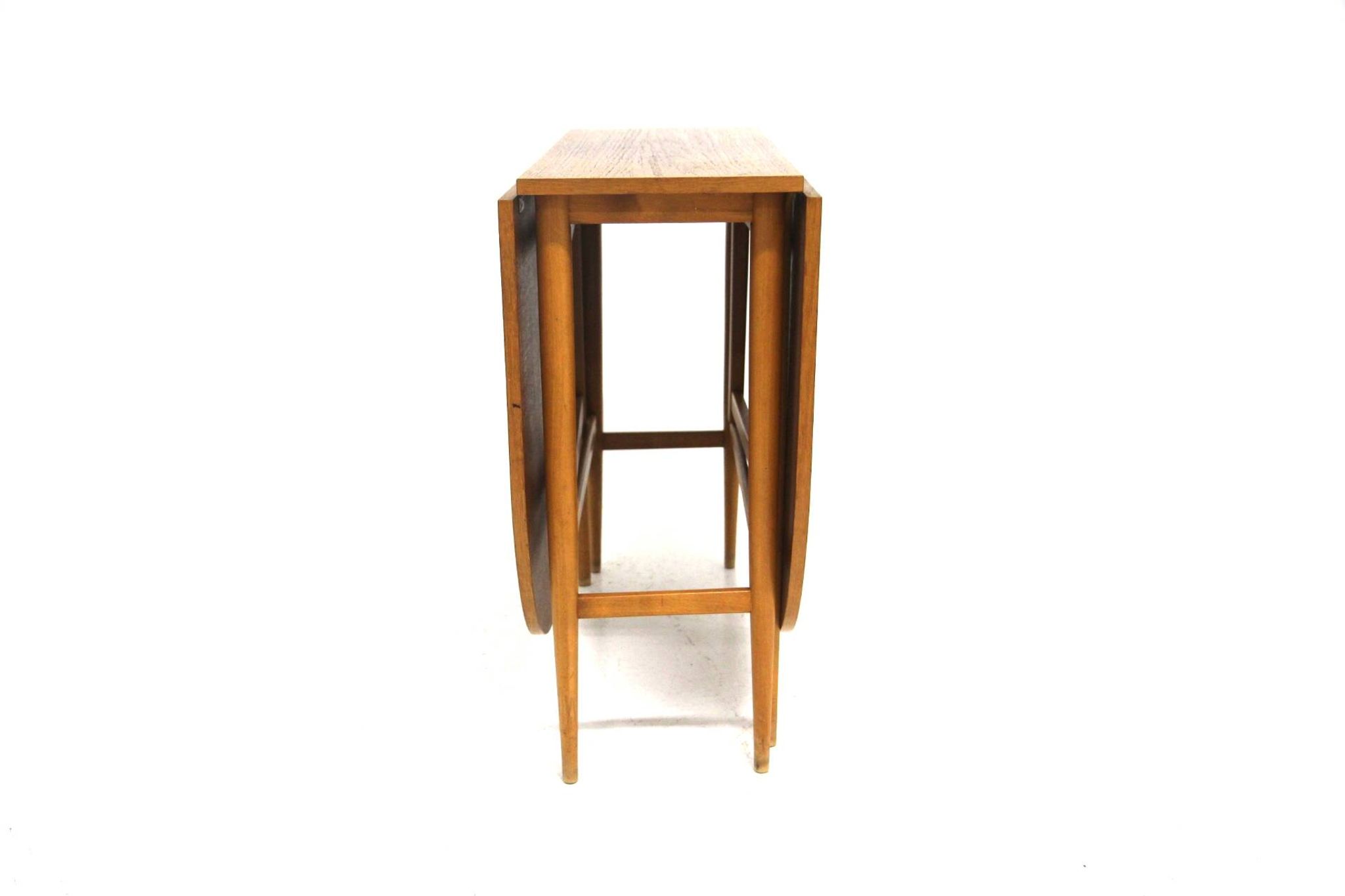 Table de salle à manger en teck à battants, Suède, 1950