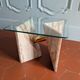 1980s Ligne Roset pink marble side table