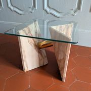 Table d'appoint ligne Roset en marbre rose des années 80