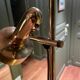 Danish floor lamp 2 height adjustable reflectors in gilded brass TS BELYSNING