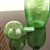 BIOT green blown glass bottle/bottle 24cm
