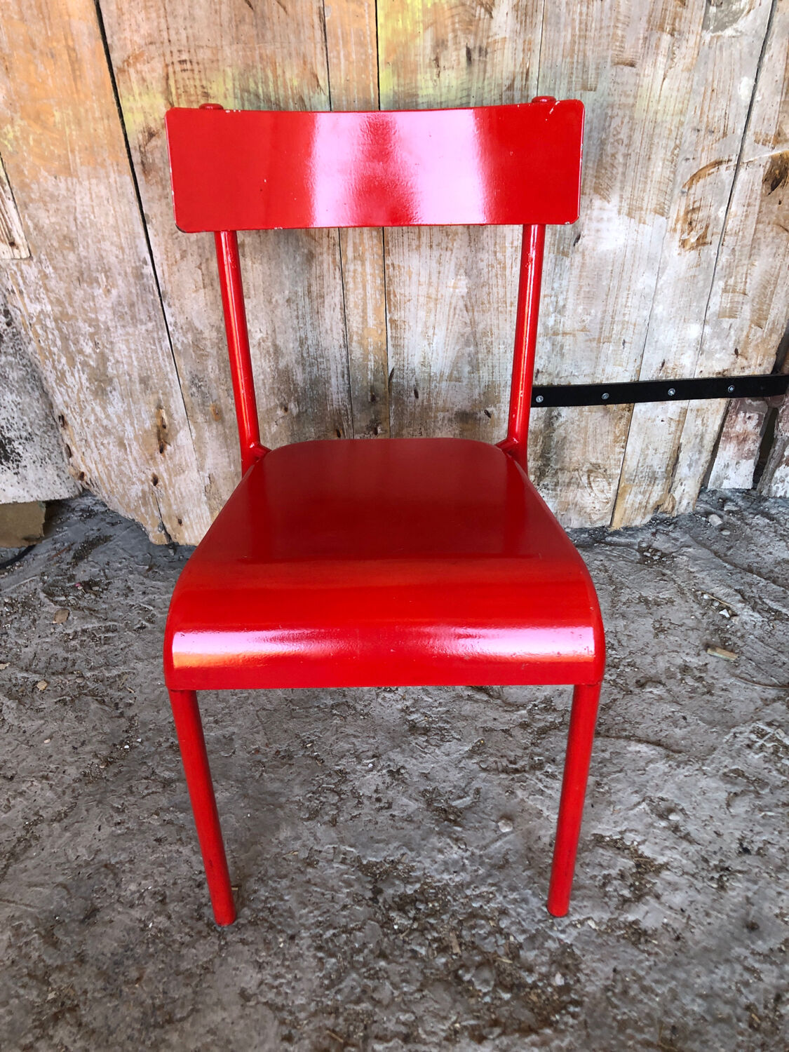 Metal red vintage chair