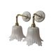 Pair of white tulip wall sconces