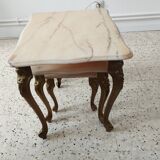 Marble and brass nesting table