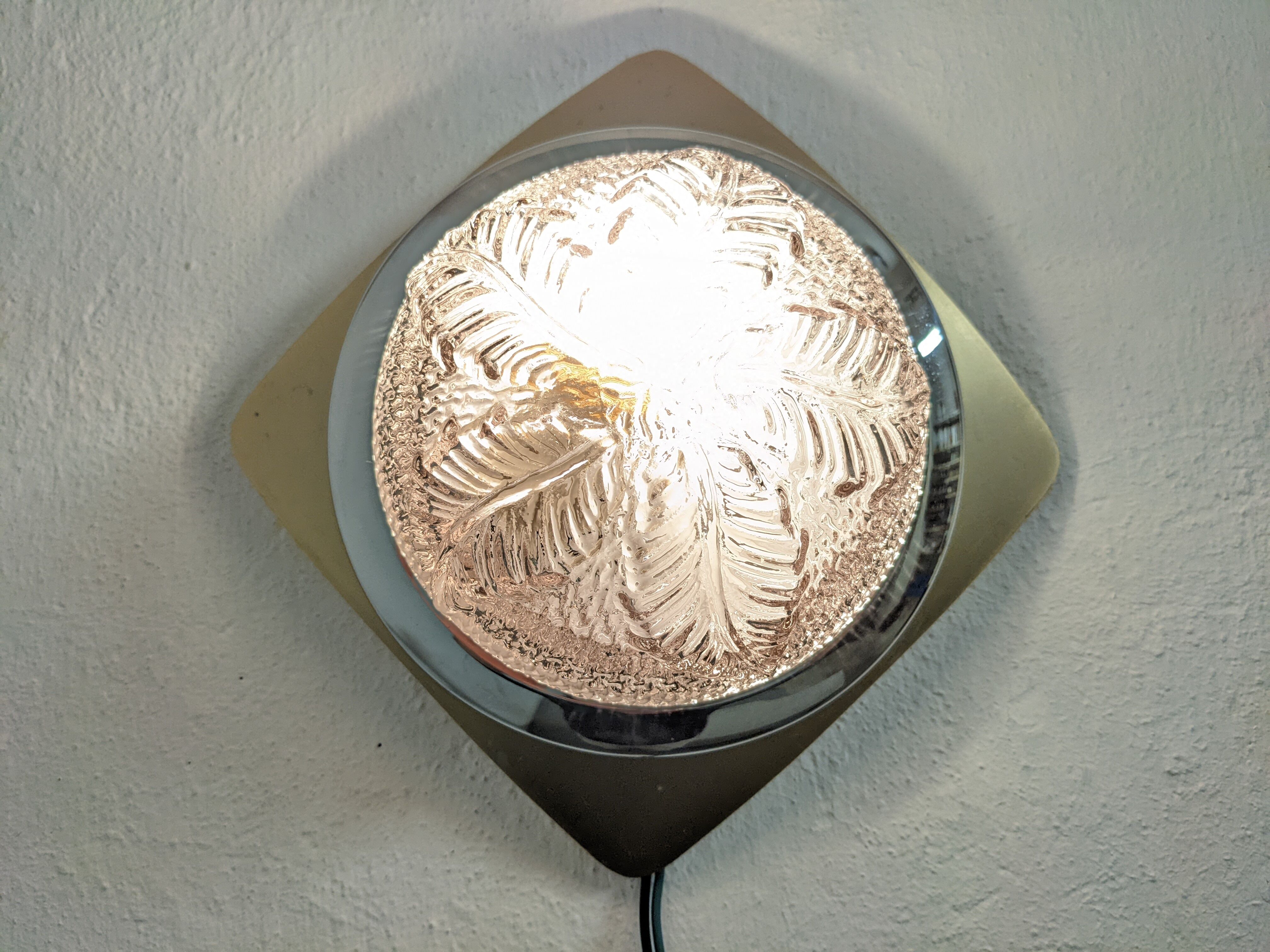 Pair of glass wall lamps from the 70s/80s
