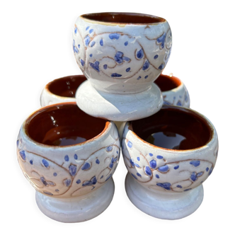 Lot de 5 coquetiers en faïence
