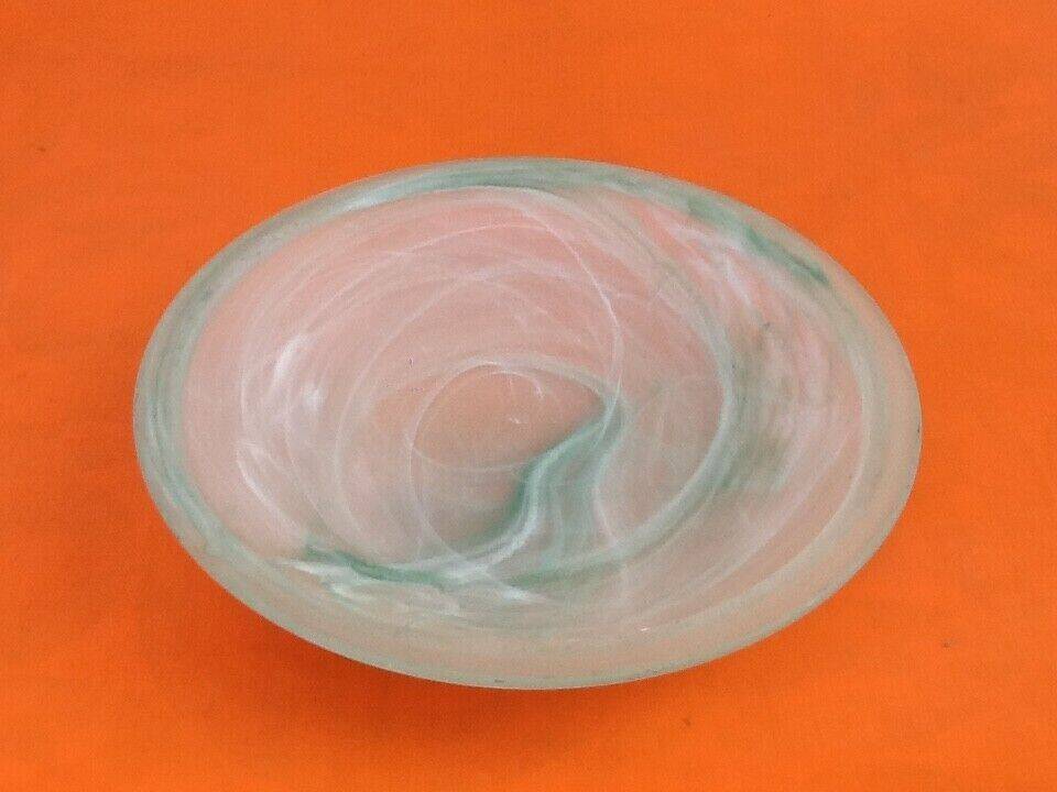 Wall lamp / ceiling lamp satin curved glass cover with marbled green effect