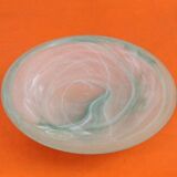Wall lamp / ceiling lamp satin curved glass cover with marbled green effect