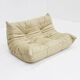 Vintage Togo Ligne Roset 2 seater sofa in leather by Michel Ducaroy