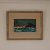 Original Mid Century Swedish Oil on Panel – “Waves” by Louis Zelig – Signed