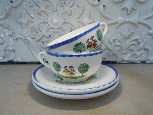 2 cups tea or chocolate St Clément decoration characters