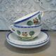 2 cups tea or chocolate St Clément decoration characters