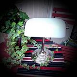 White opaline banker's lamp