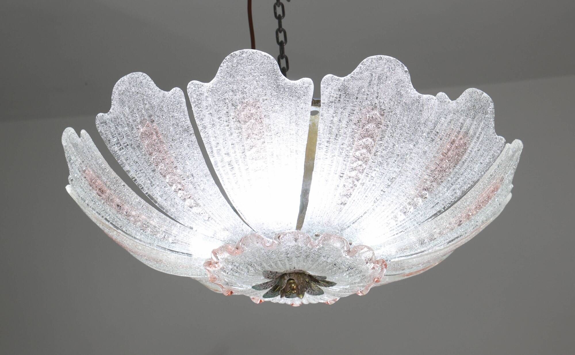 Milan, Pink Sunflower Murano Glass Ceiling Light Or Chandelier