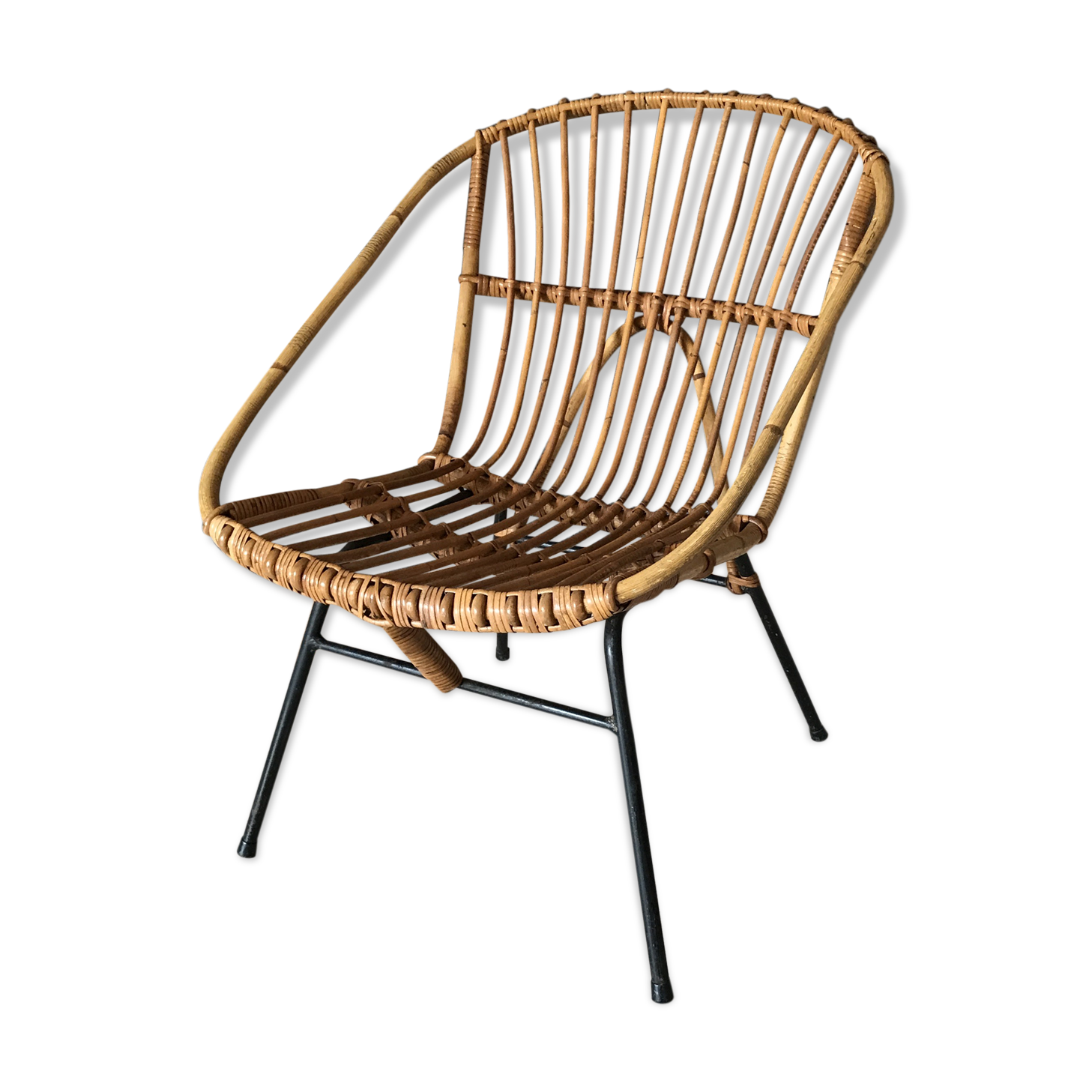 Vintage rattan armchair