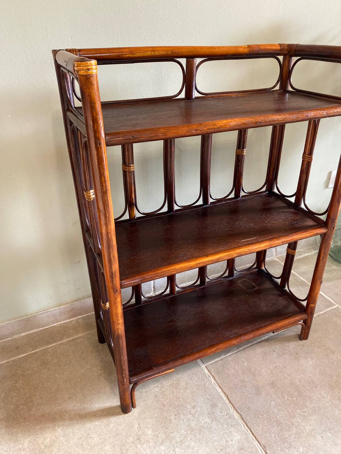 Vintage rattan shelf
