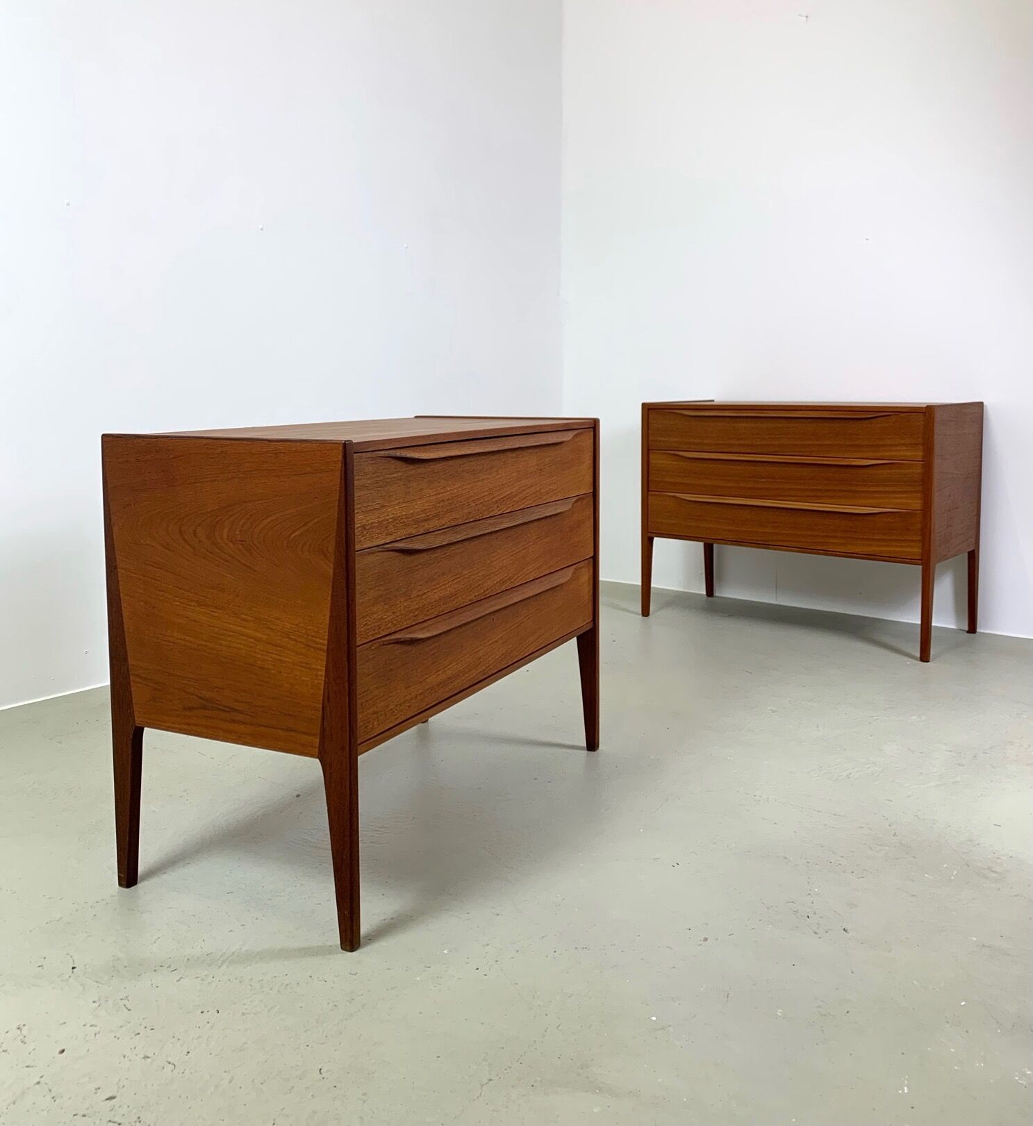 2x Kai Kristiansen teak chest of drawers for Aksel Kjersgaard