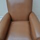 Vintage caramel leather club armchair