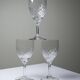 Set of three fine crystal port or aperitif glasses, Saint-Louis style.