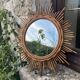 Miroir soleil en rotin vintage