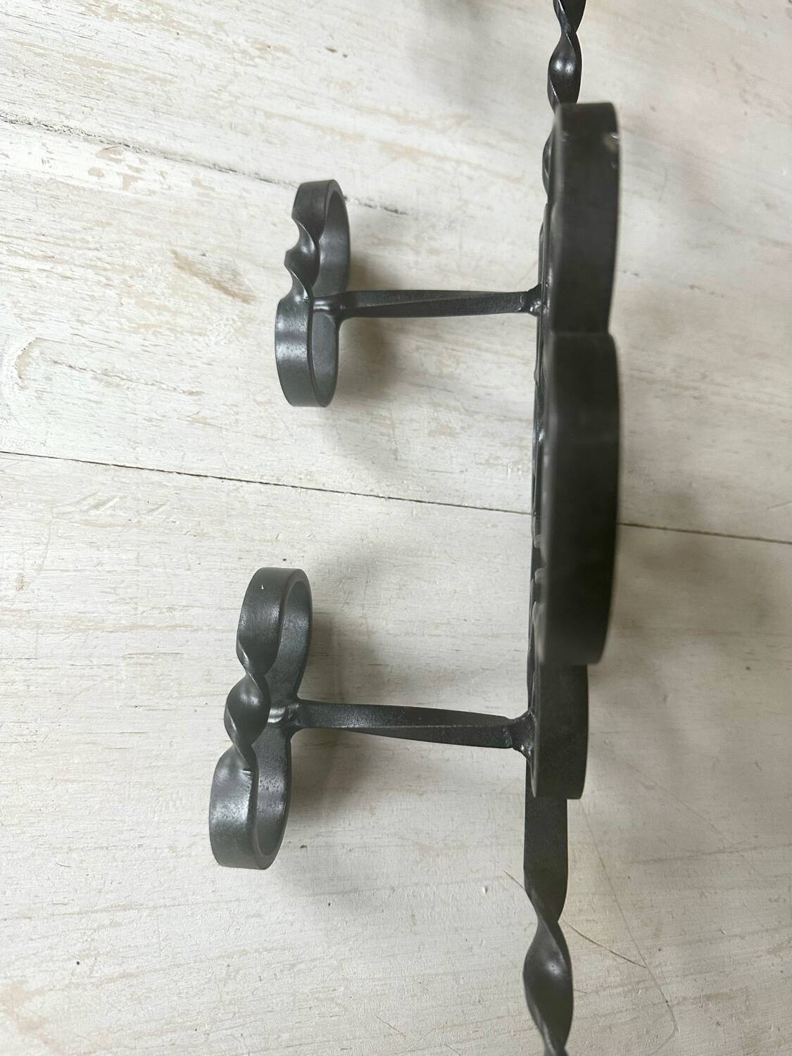 Old wrought iron coat rack