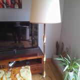 Marble and bronze brass coffee table and floor lamp set