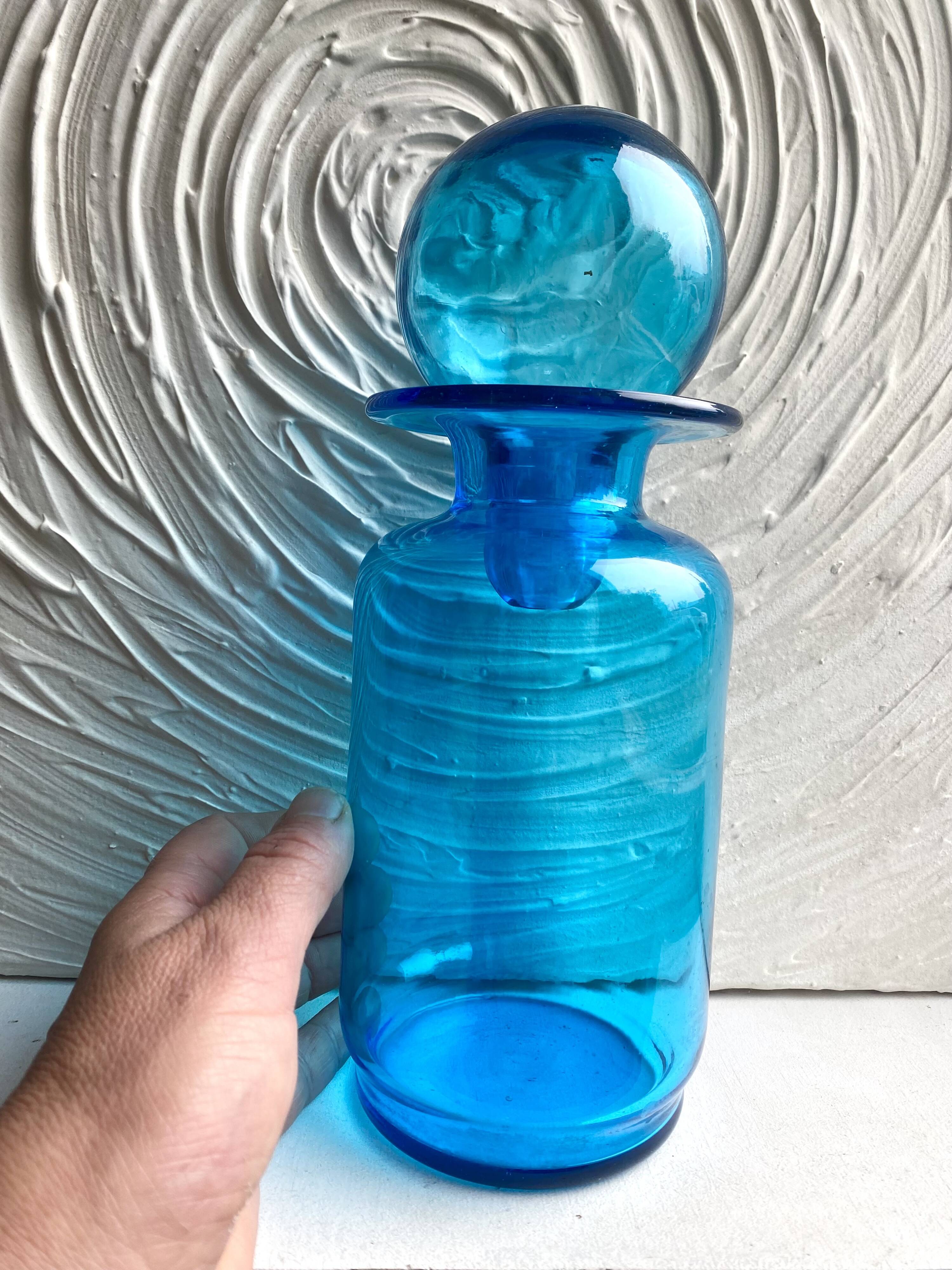 Glass carafe with a ball stopper from the 1970s.
