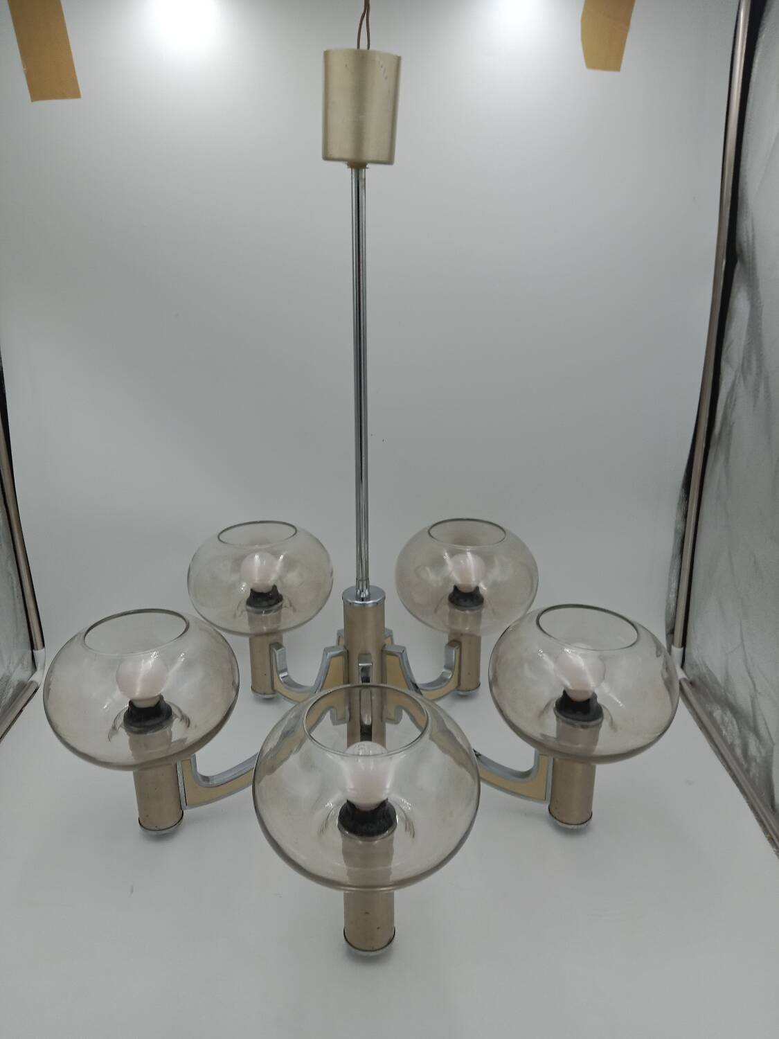 5-light chrome chandelier