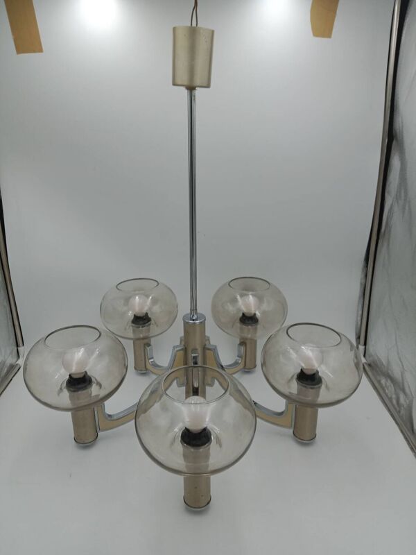 Lustre 5 feux chromé