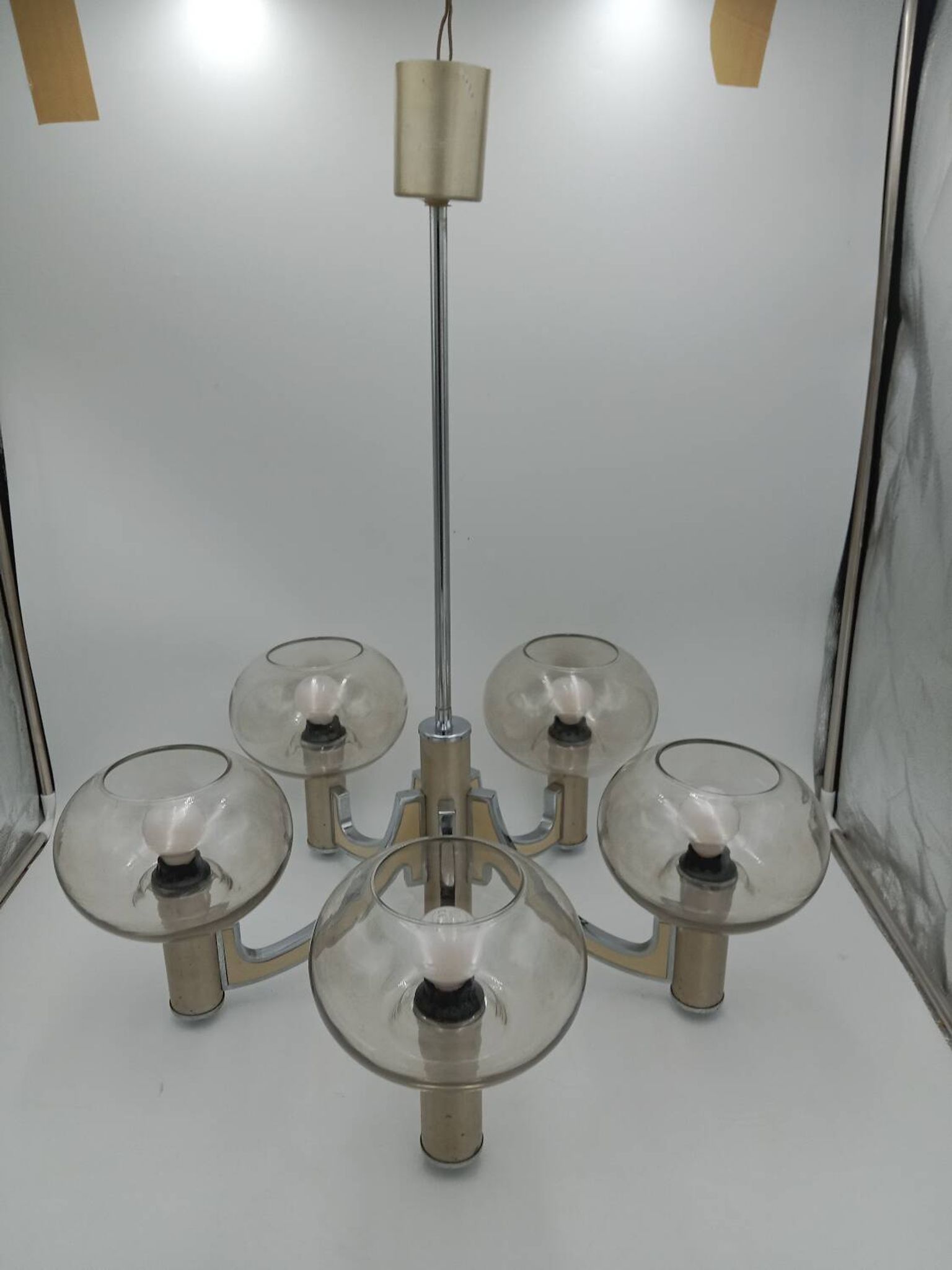 Chrome 5-light chandelier