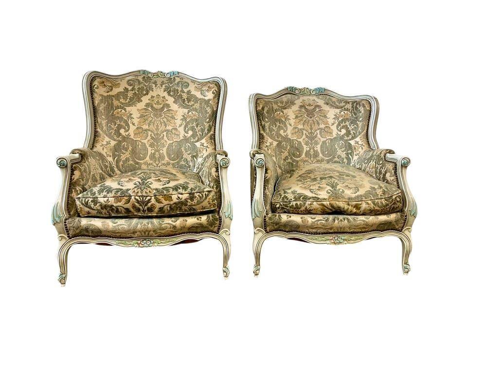 Ensemble de 2 fauteuils baroques vintage / chaises individuelles / sièges