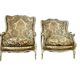 Ensemble de 2 fauteuils baroques vintage / chaises individuelles / sièges