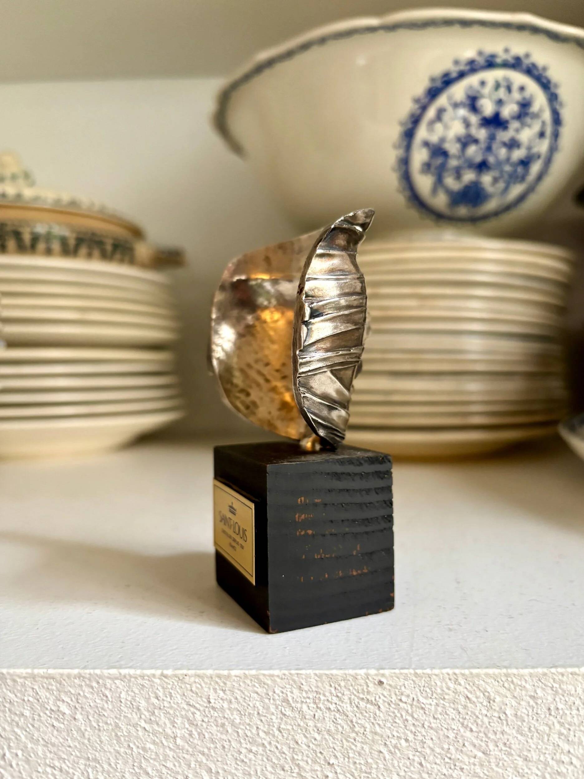 Silver-plated metal sculpture signed Igor Mitoraj for Christofle, 1977