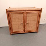 Small Roche Bobois rattan sideboard with two doors