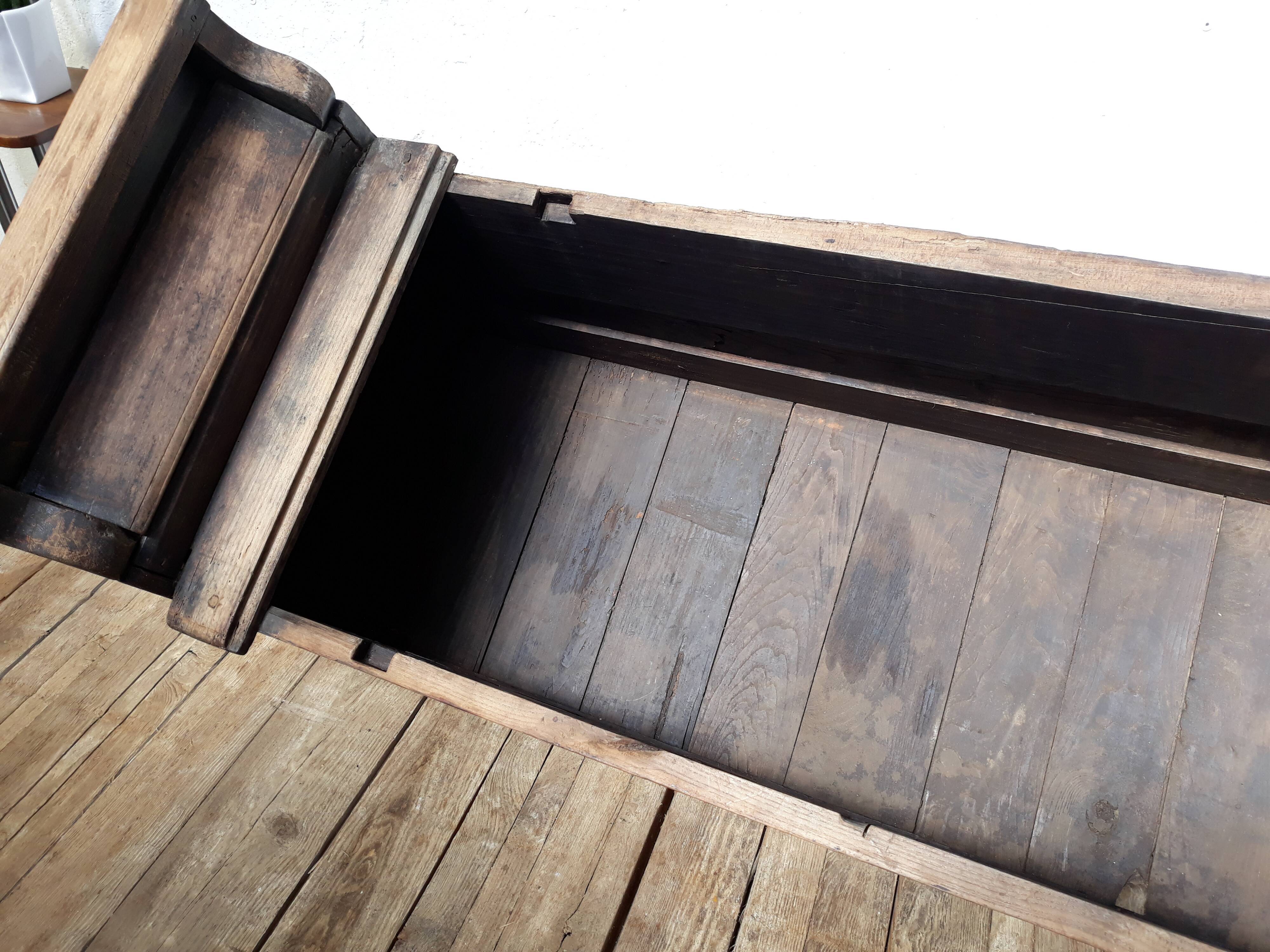 Church bench wooden chest 18th