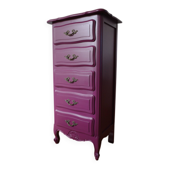 Vintage plum season chest of drawers
