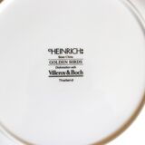 Series of 8 flat plates for dinner. Heinrich Villeroy & Boch. Golden Birds