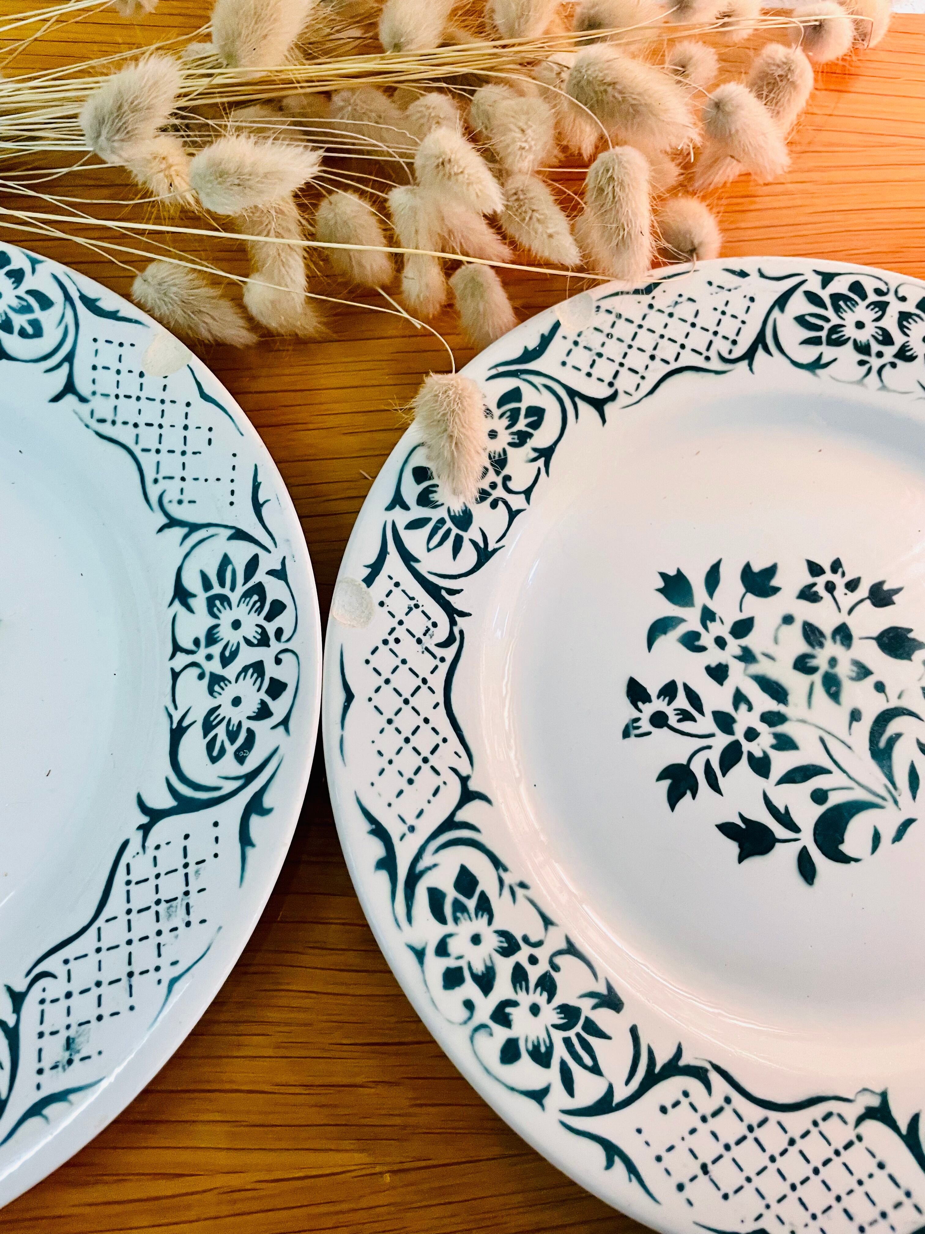 Lot de 2 assiettes plates collection « Versailles » Digoin Sarreguemines