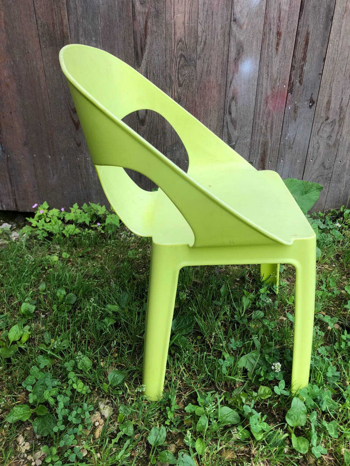Children's armchair chair rita design by joan gaspar vintage green plastic