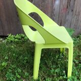 Children's armchair chair rita design by joan gaspar vintage green plastic