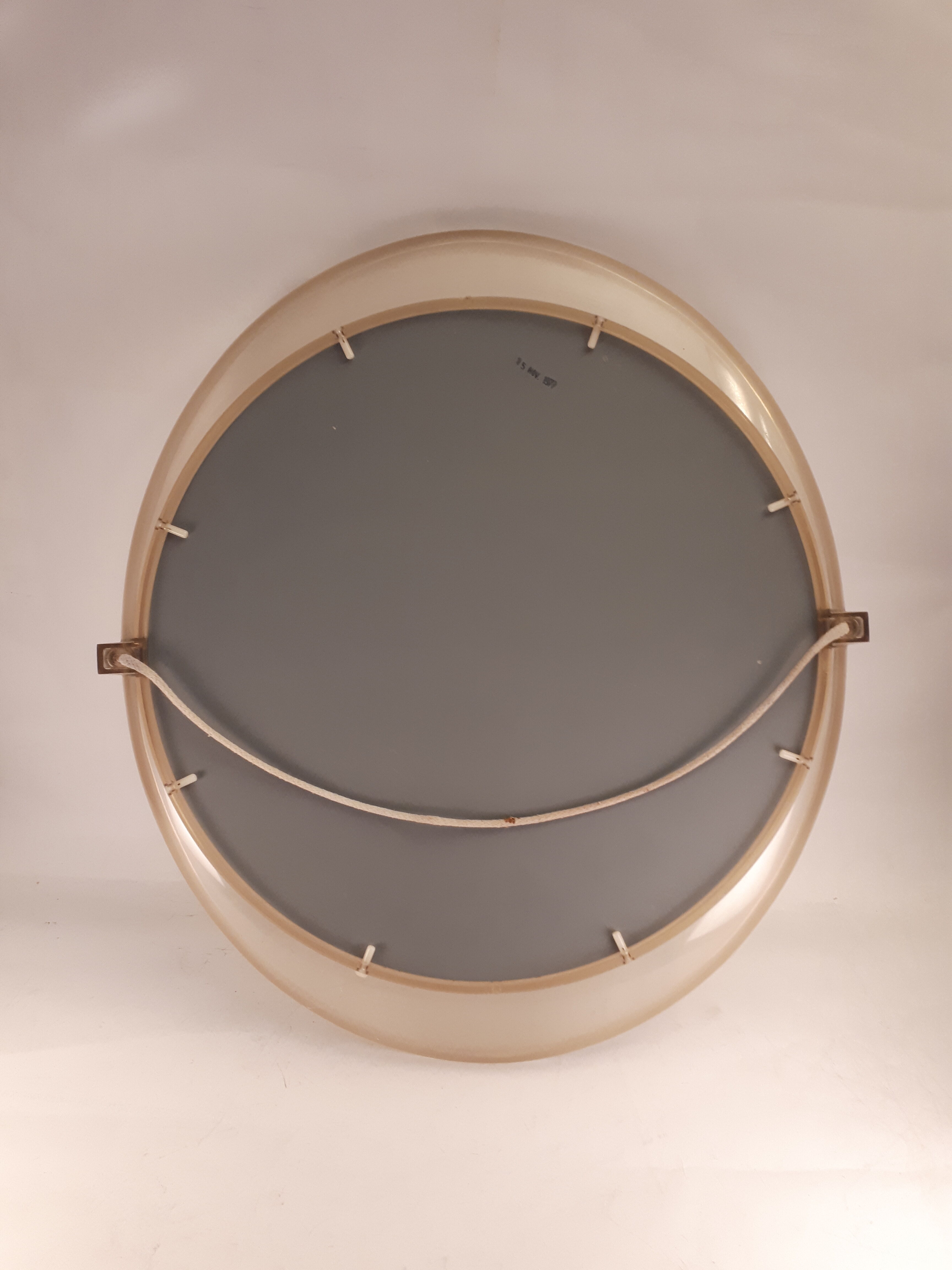 Round mirror plastic bathroom design vintage 1970