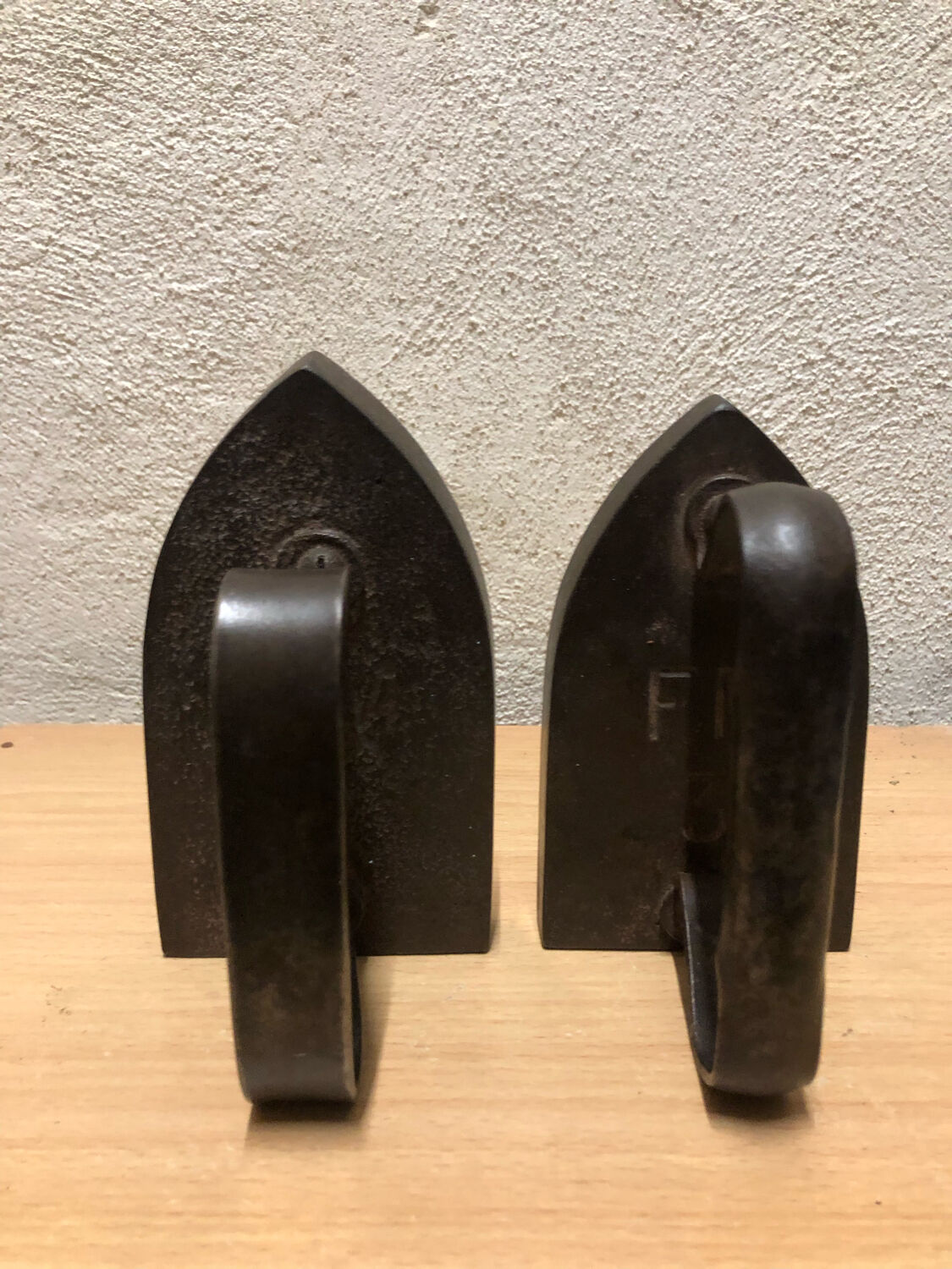Antique irons bookends
