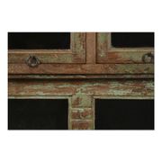 Wooden presentation cabinet with 20 glazed cupboards